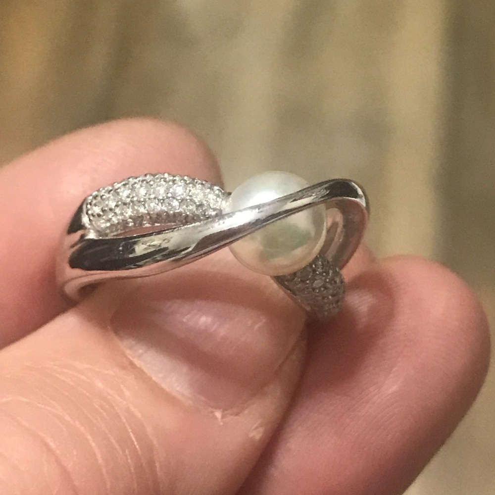 Genuine 7mm White Pearl Ring - Picture 4 of 8